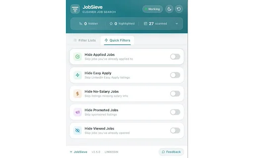 Download JobSieve Terbaru – Filter Lowongan LinkedIn Terbaik - Screenshot 2