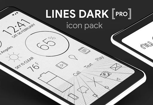 Download Lines Dark Pro – Ikon Minimalis Elegan untuk Android - Screenshot 9