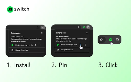 Disable JavaScript – JS Switch per site | Kontrol JS Cepat - Screenshot 1