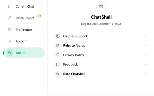 ChatShell: Ekspor Percakapan ChatGPT ke PDF, DOCX, Markdown - Screenshot 5